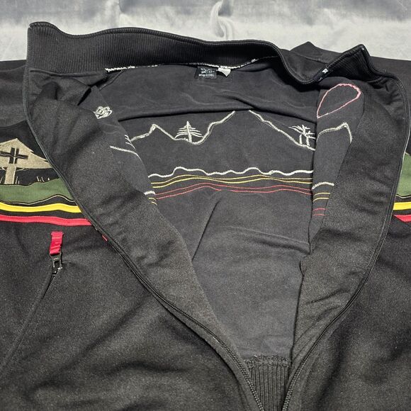 LRG Clothing & Equipment Lion Emblem Safari Print,Men's 3XL Black Track Jacket - Picture 3 of 13